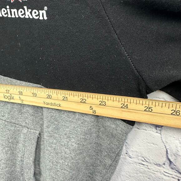 Heineken Zip Hoodie Jacket Grey Black With Hood Drawstring  Mens Sz XXL - Picture 11 of 11